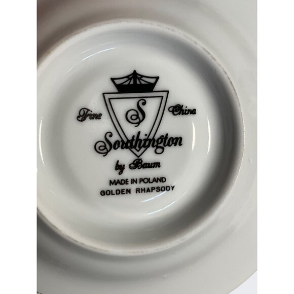 Southington By Baum Fine China Tea Cups & Saucers Golden Rhapsody Made In Poland - Picture 4 of 11